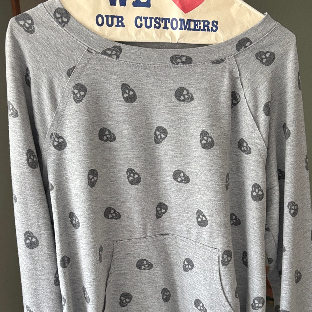 Gray Skull Pattern Women's Sweater